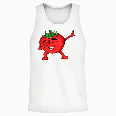 Funny Tomato Outfit Unisex Tank Top - White
