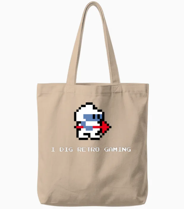 I Dig Retro Gaming Tote Bags - Natural