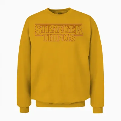 Netflix Stranger Things Outline Logo Unisex Sweatshirt - Gold