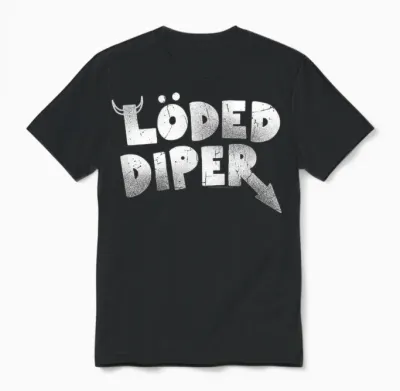 Diary of a Wimpy Kid Löded Diper Distressed Logo Unisex T-Shirt - Black