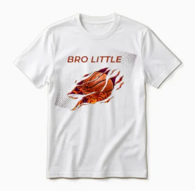 Little Bro Basketball Unisex T-Shirt - White