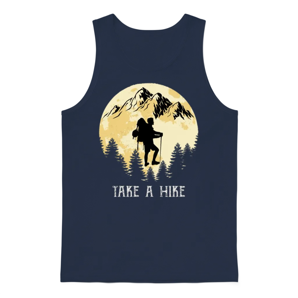 Take a Hike Wanderlust Hiking Unisex Tank Top - Navy