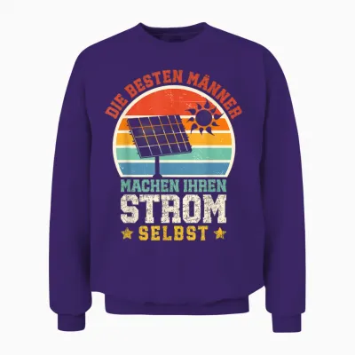 Solar Die Besten Männer Machen Ihren Strom Selbst Solar Unisex Sweatshirt - Purple
