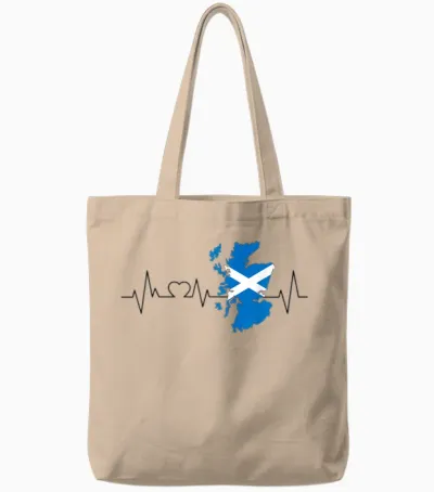 Scotland Scotland Scotland T-Shirt, White, S Tote Bags - Natural