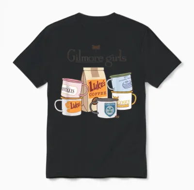 Gilmore Girls Coffee and Mugs with Logo Tv Show Unisex T-Shirt - Black