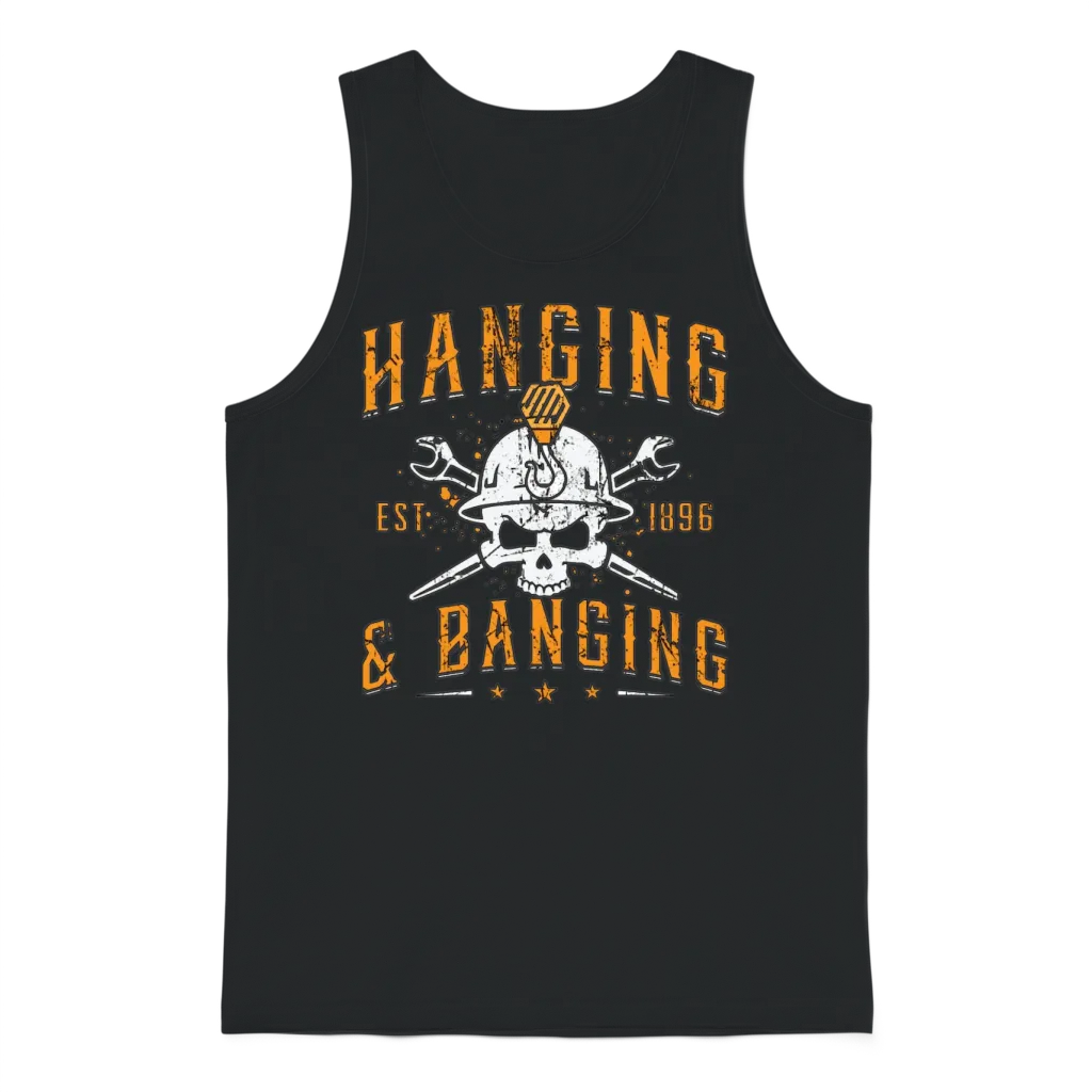 Ironworker Hanging & Banging Welding Ironworkers Unisex Tank Top - Black