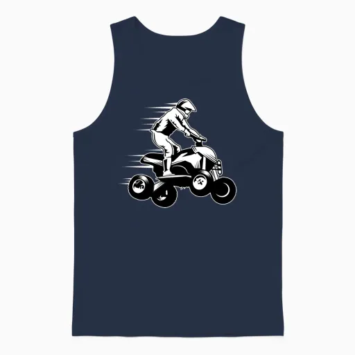 Quad Bike Four Wheeler All Terrain Vehicle Atv Unisex Tank Top in Navy