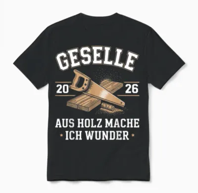 Geselle 2026 Tischler Zimmermann Schreiner Unisex T-Shirt - Black