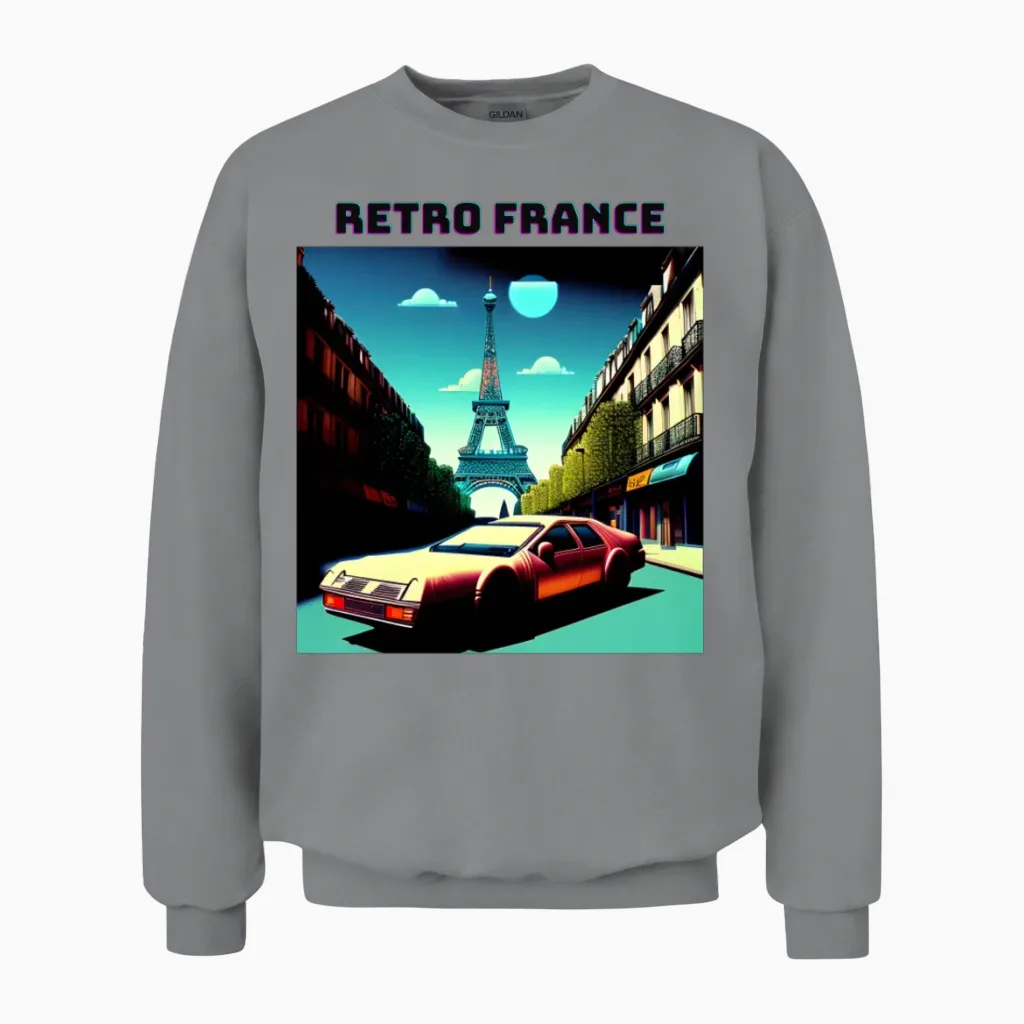 Retro France Unisex Sweatshirt in Sport Grey