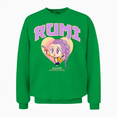 Kpop Demon Hunters Rumi Collegic Officially Licensed Unisex Sweatshirt - Irish Green
