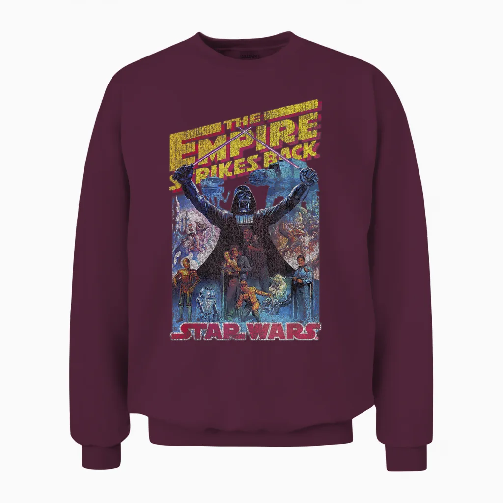 Star Wars Empire Strikes Back Retro Unisex Sweatshirt in Maroon