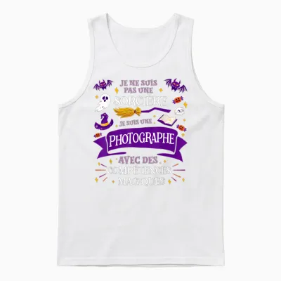 Pas Une Sorcière Je Suis Une Photographe Cadeau Photographie Unisex Tank Top - White