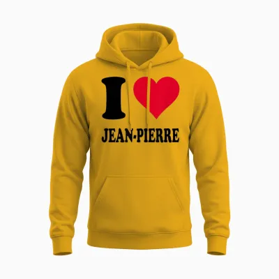 J'aime Jean-Pierre T-Shirt, White, S Unisex Hoodie - Gold