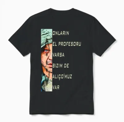 Aliço Cukur Profesor Unisex T-Shirt - Black