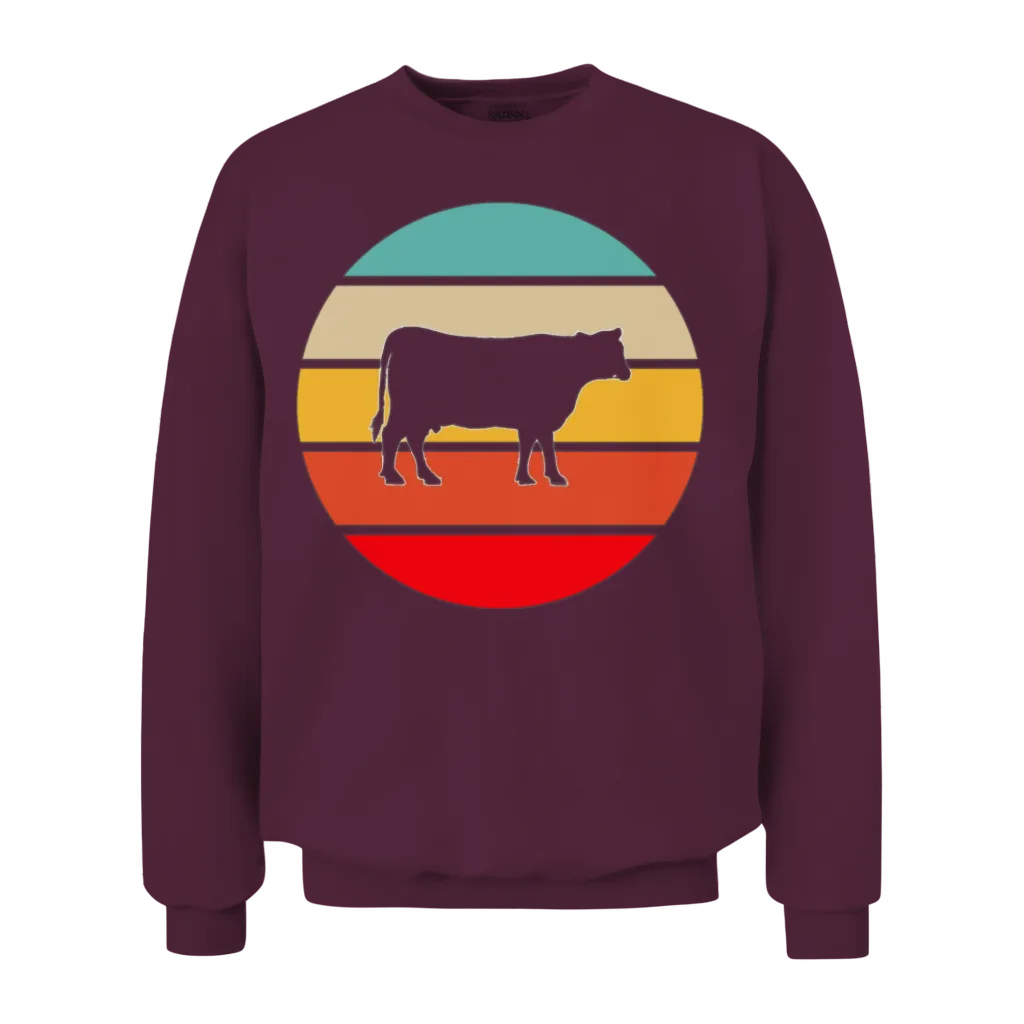 Cow Retro β Farm & Country Gift Unisex Sweatshirt - Maroon