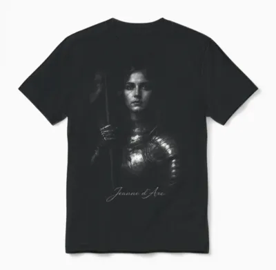 Jeanne D'arc Guerrier Médiéval Héros Français Unisex T-Shirt - Black