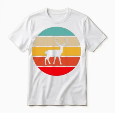 Deer Retro Unisex T-Shirt - White