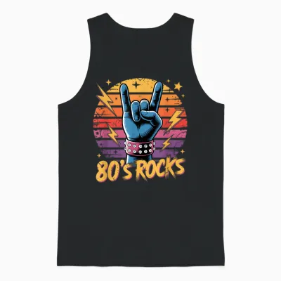 Vintage 80s Rock Bands 80s Party Retro Music Band Unisex Tank Top - Black