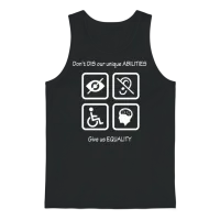 Equality for People with Disabilites Unisex Tank Top - Black – 1