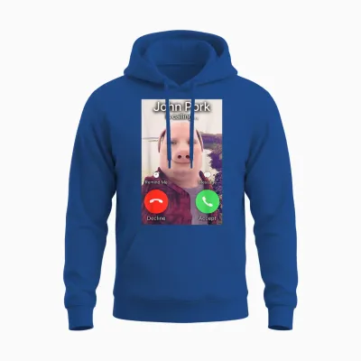 John Pork T-Shirt, Black, S Unisex Hoodie - Royal