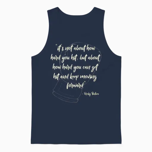 Rocky Inspirational Quote Memes & Humor Unisex Tank Top in Navy