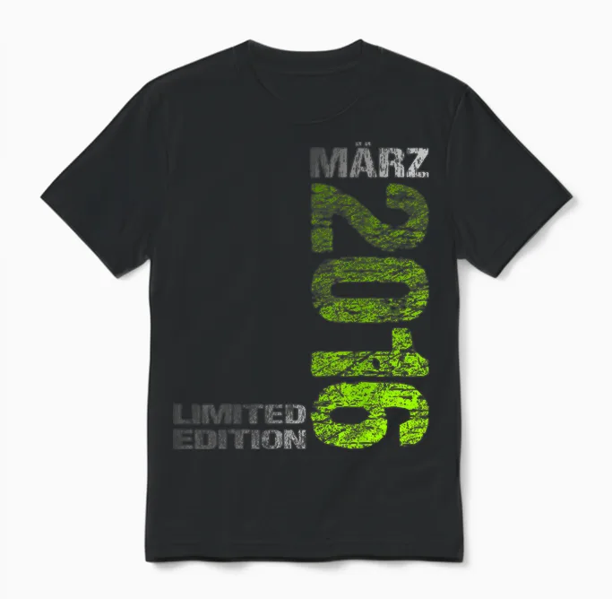 March 2016 Boy Girl 9th Birthday Limited Edition 9 T-Shirt, Black, S Unisex T-Shirt in Black