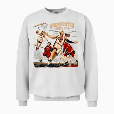 George Washington Undefeated Since 1776 Basketball Usa Unisex Sweatshirt - White