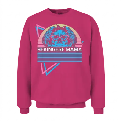 Pekingese Mama Retro Unisex Sweatshirt - Heliconia