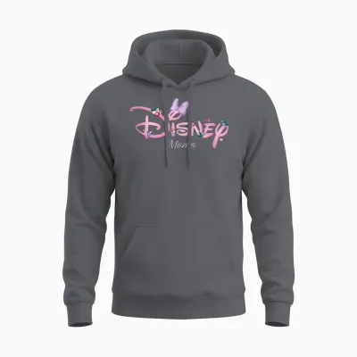 Disney Mama Minnie Mouse Logo Family Trip Mother's Day Gift T-Shirt, Black Unisex Hoodie - Charcoal