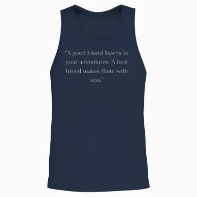 Travel Quotes with Friends - Unforgettable Travel Unisex Tank Top - Navy