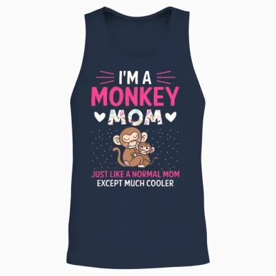 Monkey Mom Mothers Day Best Mama Ever Animal Ape Unisex Tank Top - Navy