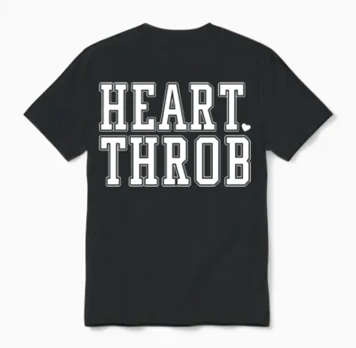 Heart Throb Retro Valentine Unisex T-Shirt - Black