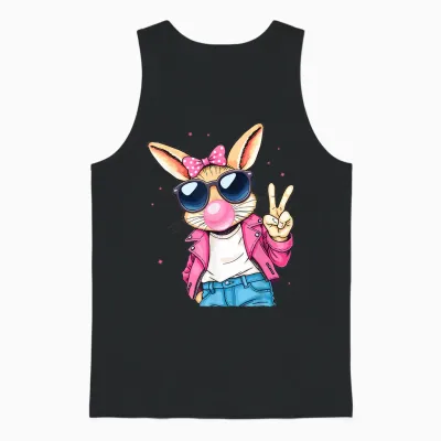 Cooles Hasi Bunny Kaninchen Osterhase Kinder Mädchen Ostern Unisex Tank Top - Black