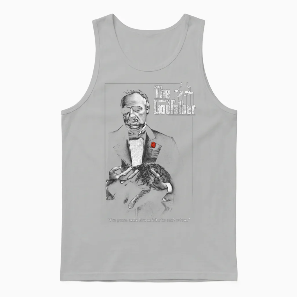 The Godfather Poster T-Shirt, Black Unisex Tank Top in Ash