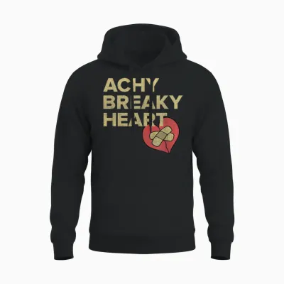 Lyriclyfe - Sweatshirt - Achy Breaky Heart Unisex Hoodie - Black