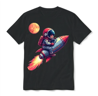 Retro Pixel Space Quest Unisex T-Shirt - Black