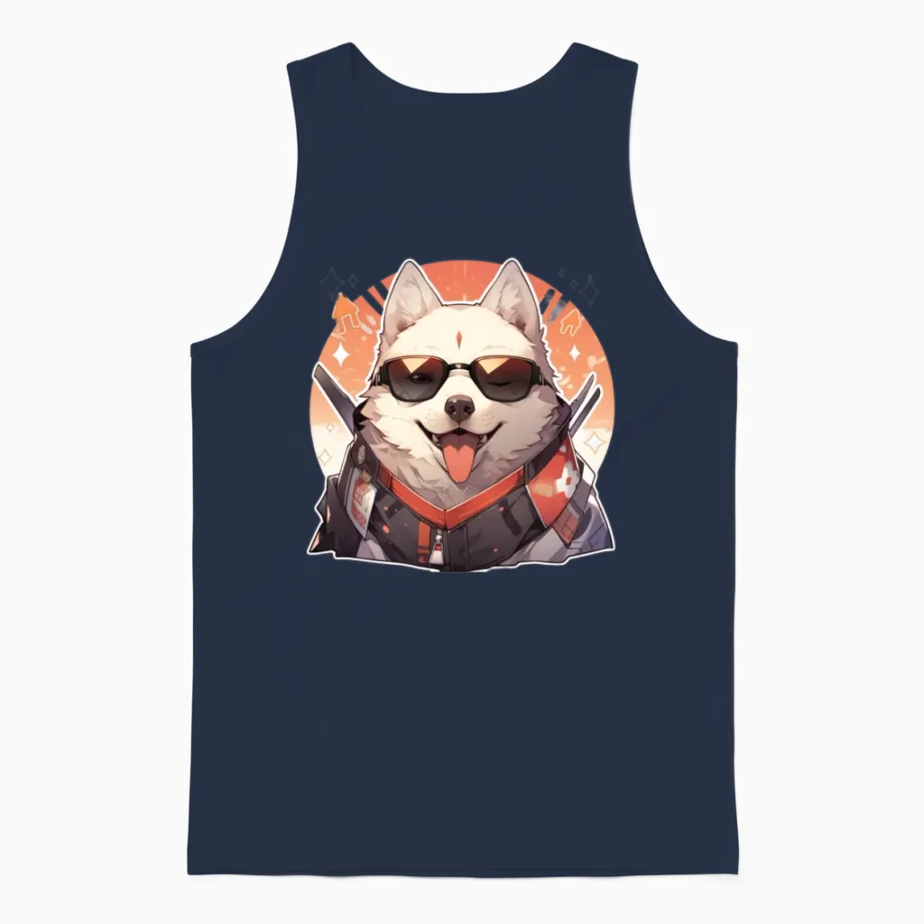 Dogs Pet Dog Owner Dog Lover Animal Unisex Tank Top in Navy