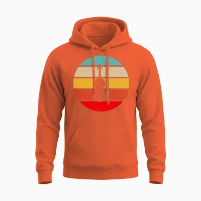 Violin Retro Unisex Hoodie - Orange