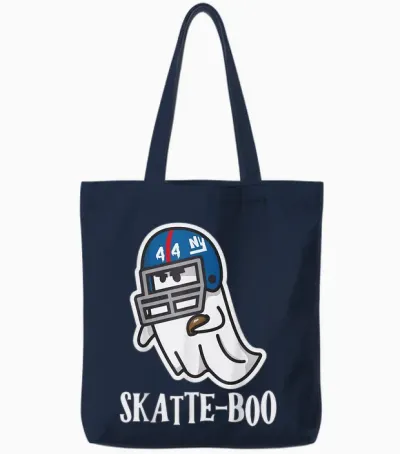 Cam Skattebo, Skatte-Boo Ghost Tote Bags - Navy