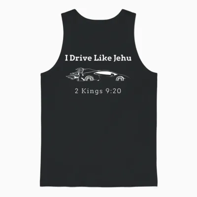Drive Like Jehu Funny Christian Bible Character Unisex Tank Top - Black