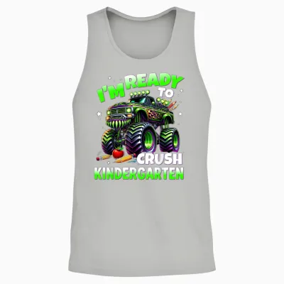 I'm Ready to Crush Kindergarten Monster Truck Boys Unisex Tank Top - Ash