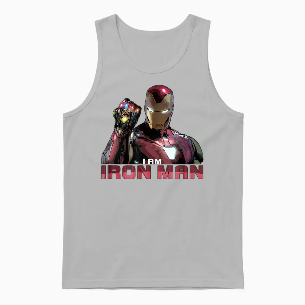 Marvel Avengers: Endgame I Am Iron Man T-Shirt Small Unisex Tank Top in Ash