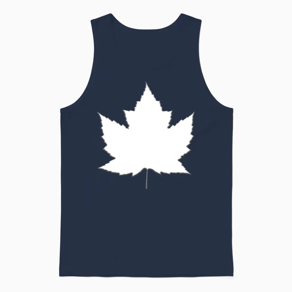 Canada Souvenirs White Maple Leaf Unisex Tank Top in Navy