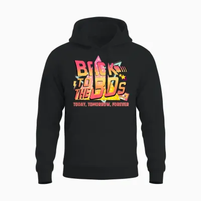 Back to the 80s Retro Vintage 80s Halloween Costume 80s Unisex Hoodie - Black