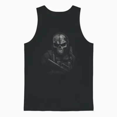 Force D'intervention - Masque De Jeu - Motif Tête De Mort Unisex Tank Top - Black