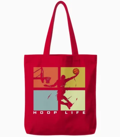 Basketball Basketball Player Retro Tote Bags - Red