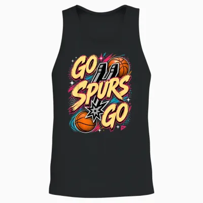 Retro Vintage Spurs Unisex Tank Top - Black
