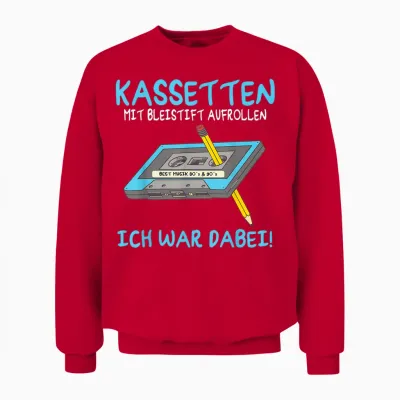 80s Outfit, Men's 90s Outfit, Women's Retro Party T-Shirt, Black Unisex Sweatshirt - Red
