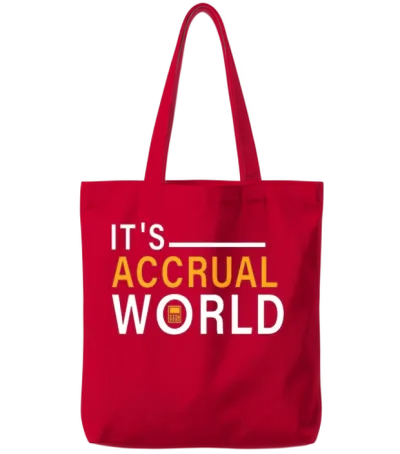 It's Accrual World Funny Accounting & Accountant Tote Bags - Red