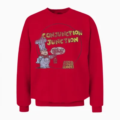 Schoolhouse Rock Conjunction Junction Conductor Retro Tv Unisex Sweatshirt - Red